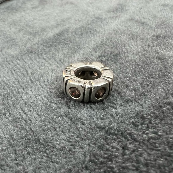 RETIRED Pandora Light Orange Stones Spacer Charm - Picture 2 of 2